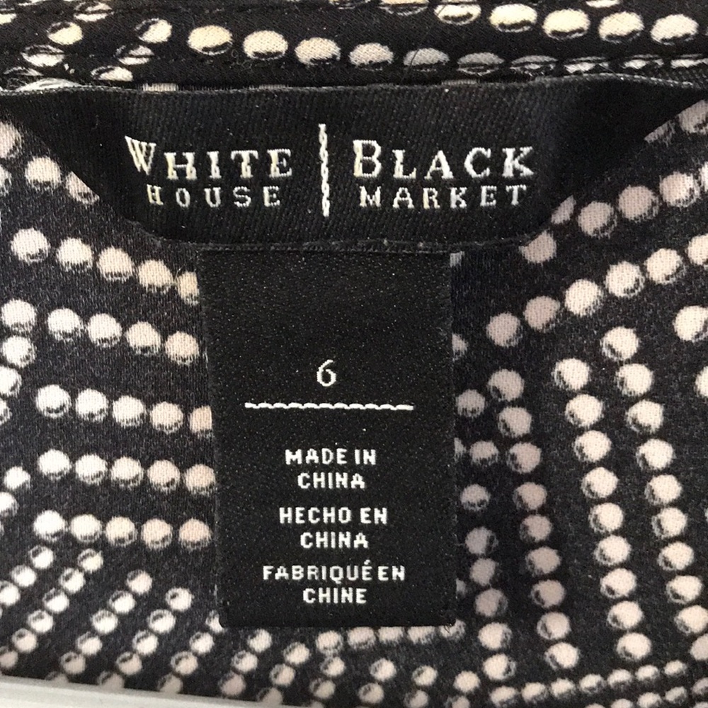White House Black Market Wrap Dress Blouse sz 6 Like New Black & Pale Pink - Picture 6 of 6
